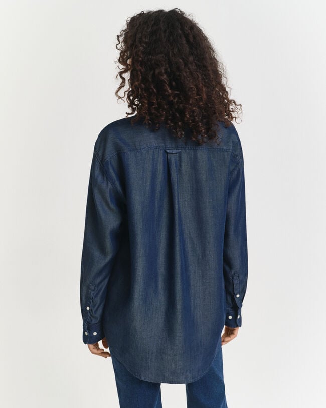 Relaxed fit indigofärgad skjorta