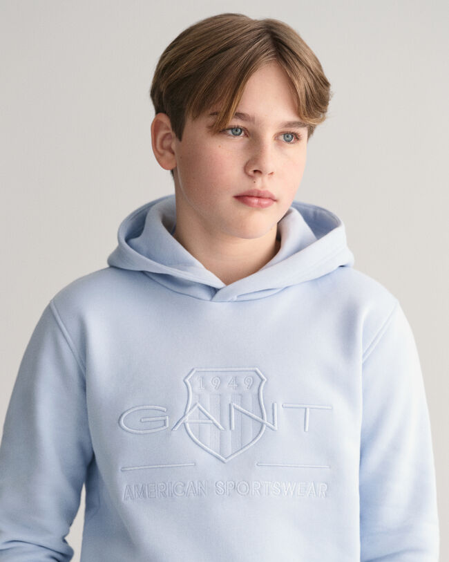 GANT Herren Kapuzenpullover Mit Reißverschluss – Regular Fit, Mit Bruststickerei, Tonal Shield