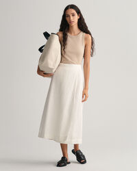 Midikjol i linne och viskos