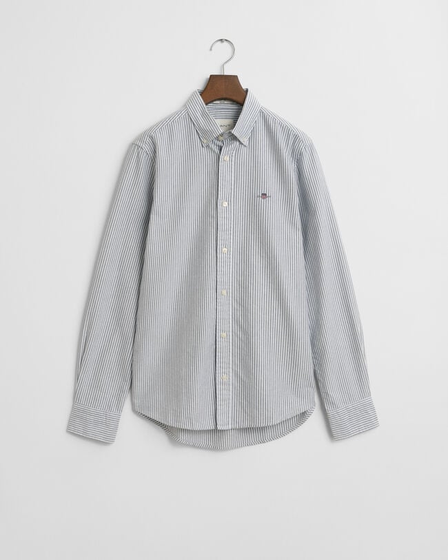 Slim fit klassisk randig oxfordskjorta