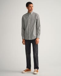 Regular fit randig poplinskjorta