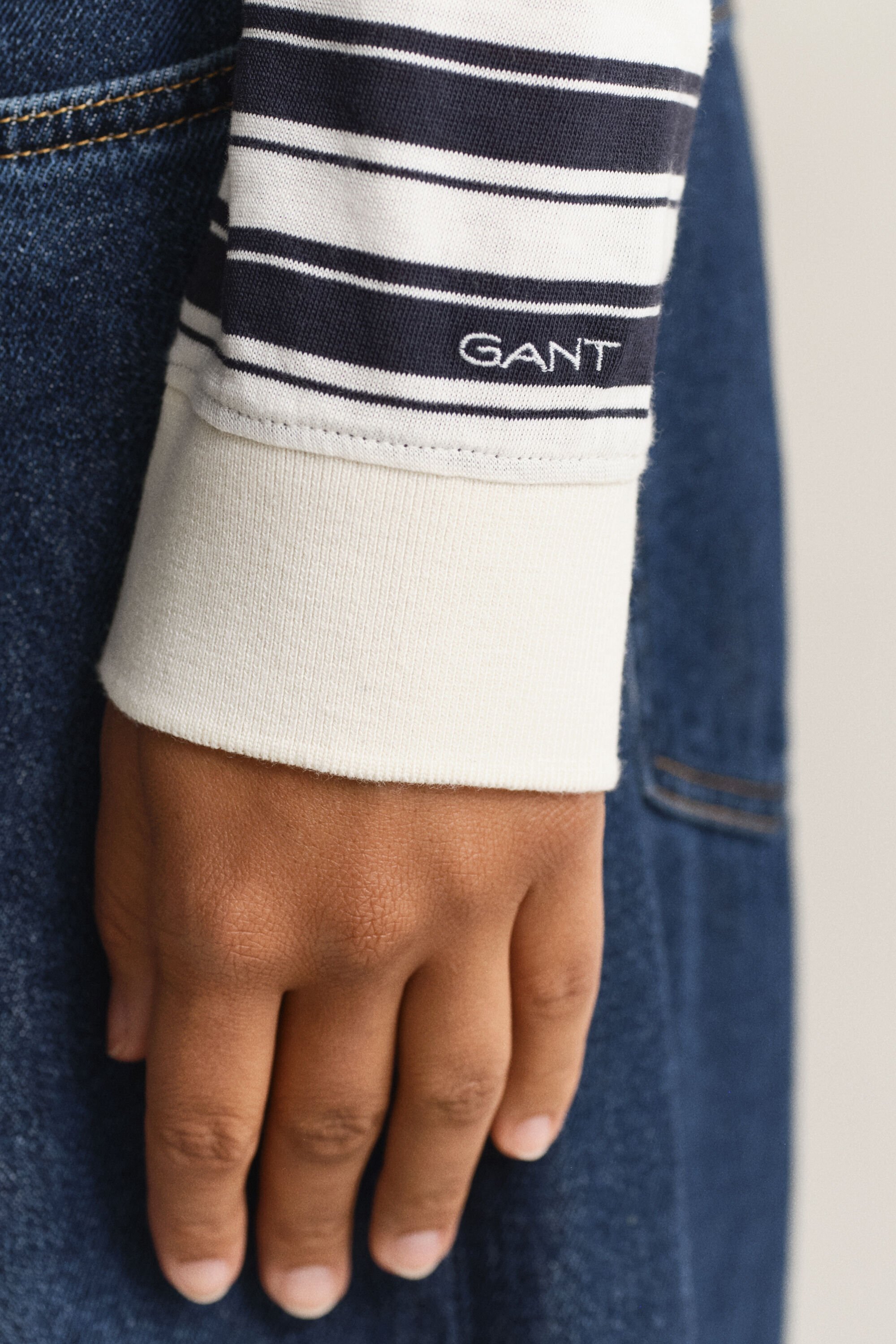 Långärmad randig pikétröja