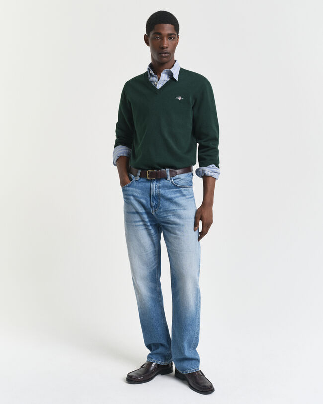 Klassisk V-ringad bomullströja