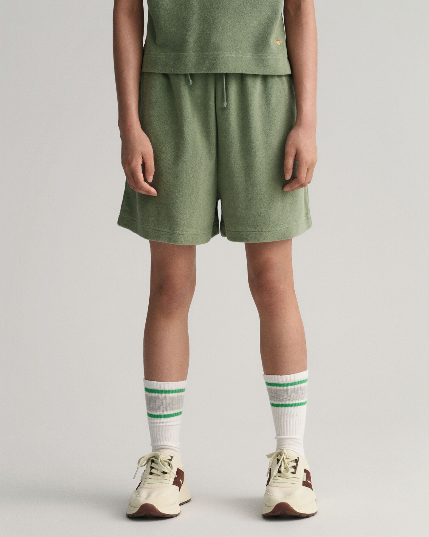 Teen Girls Terry Cloth shorts med h&ouml;g midja
