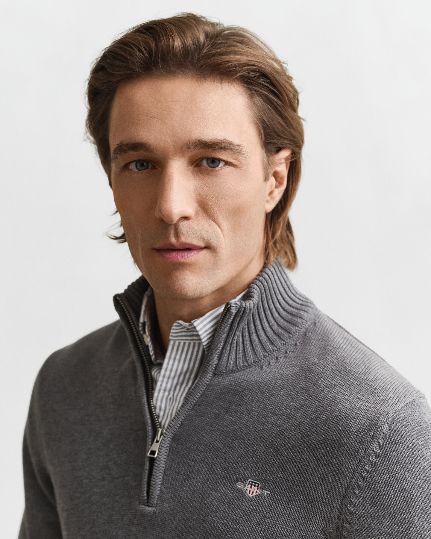 Casual Cotton tröja med dragkedja vid halsöppningen