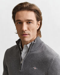 Casual Cotton tröja med dragkedja vid halsöppningen