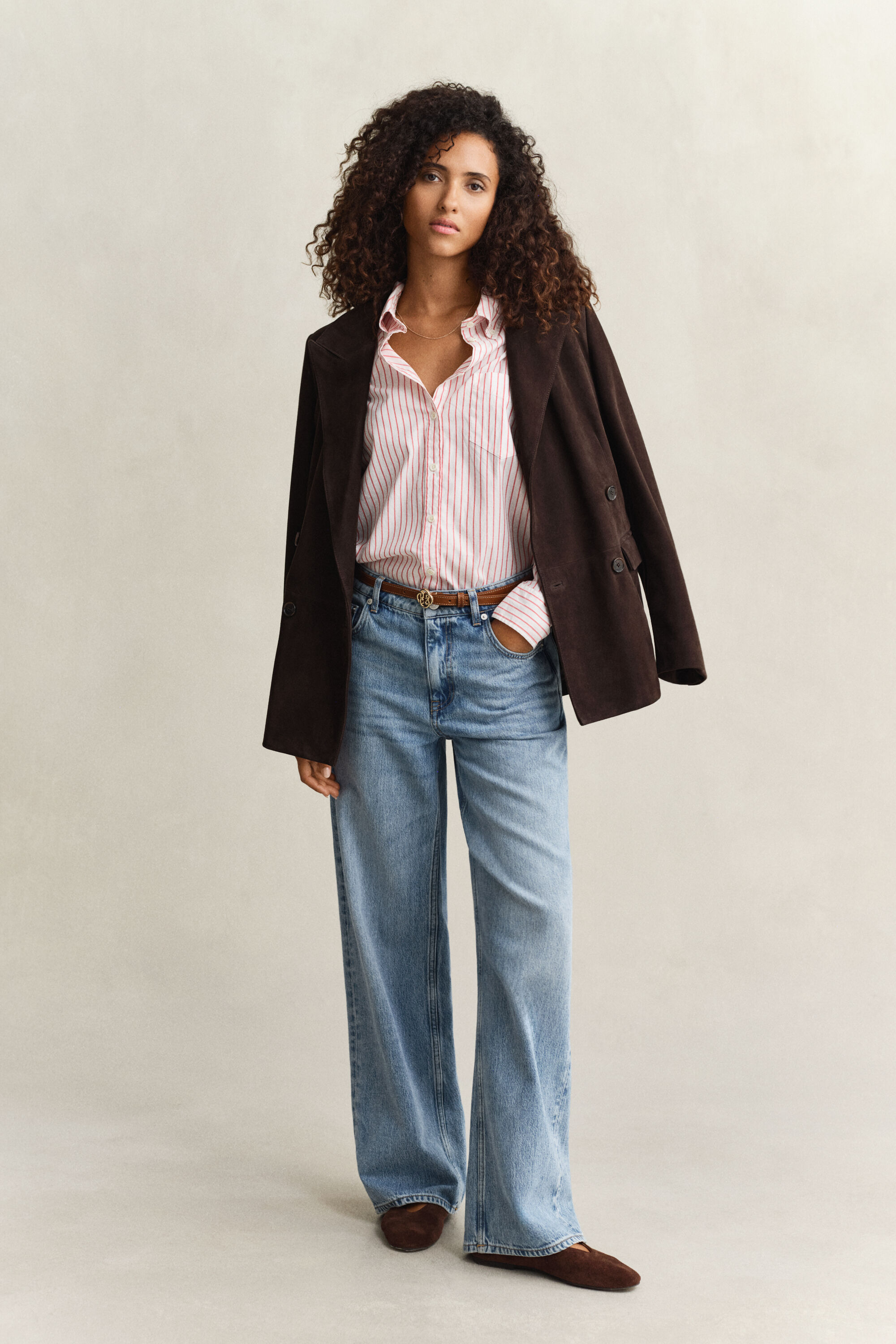 Lyxig oxfordskjorta med ränder