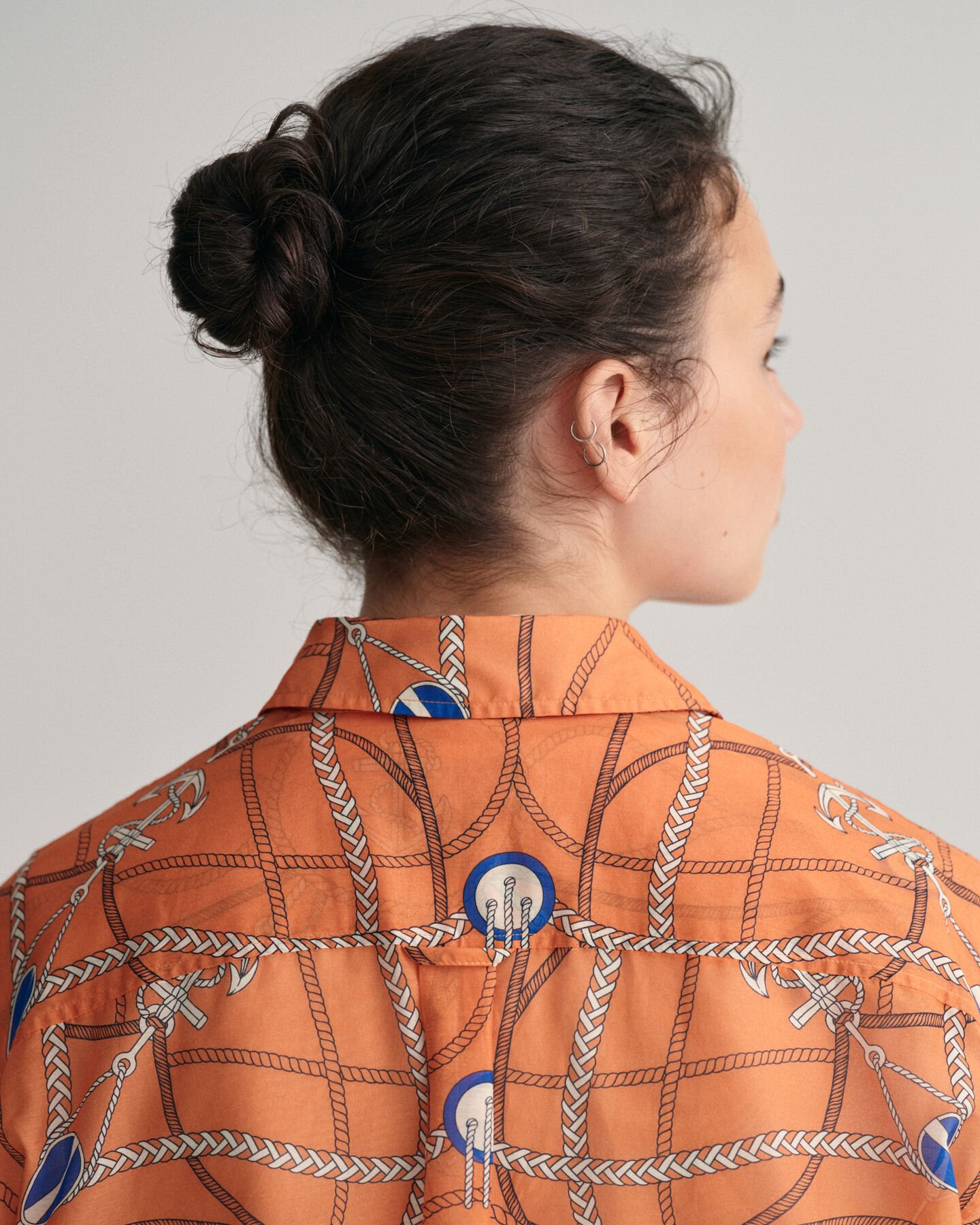 Relaxed fit Sailing Print blus i bomull och silke