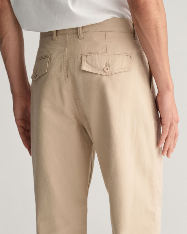 Regular fit chinos i bomull och linne