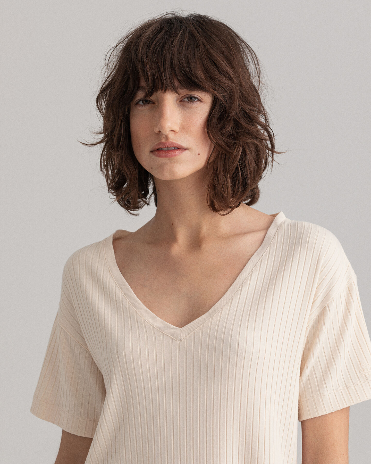 Detail långärmad T-shirt med sprund