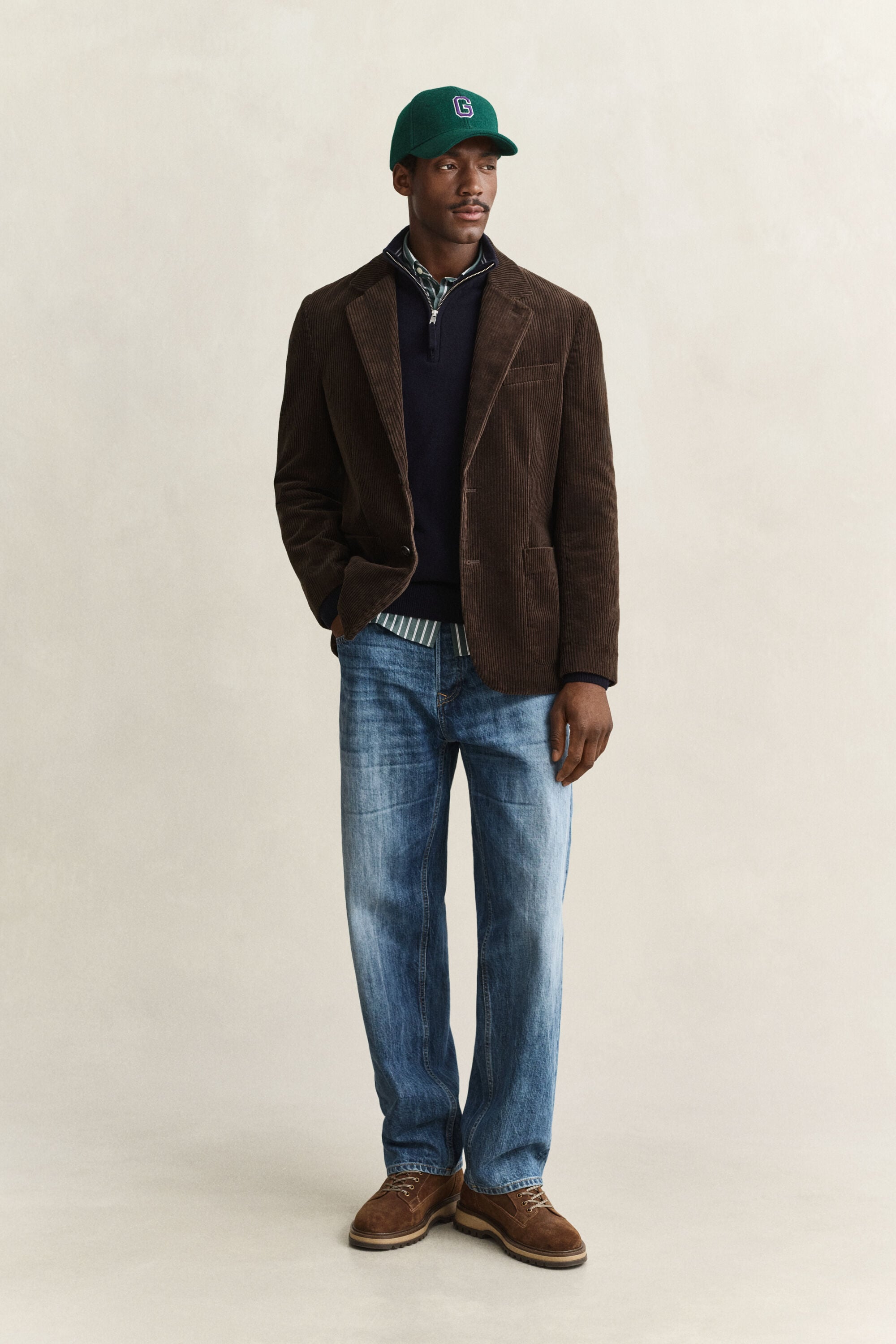 Tröja i lammull med half-zip