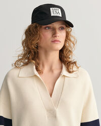 Randig stickad Heavy Rugger med kort &auml;rm