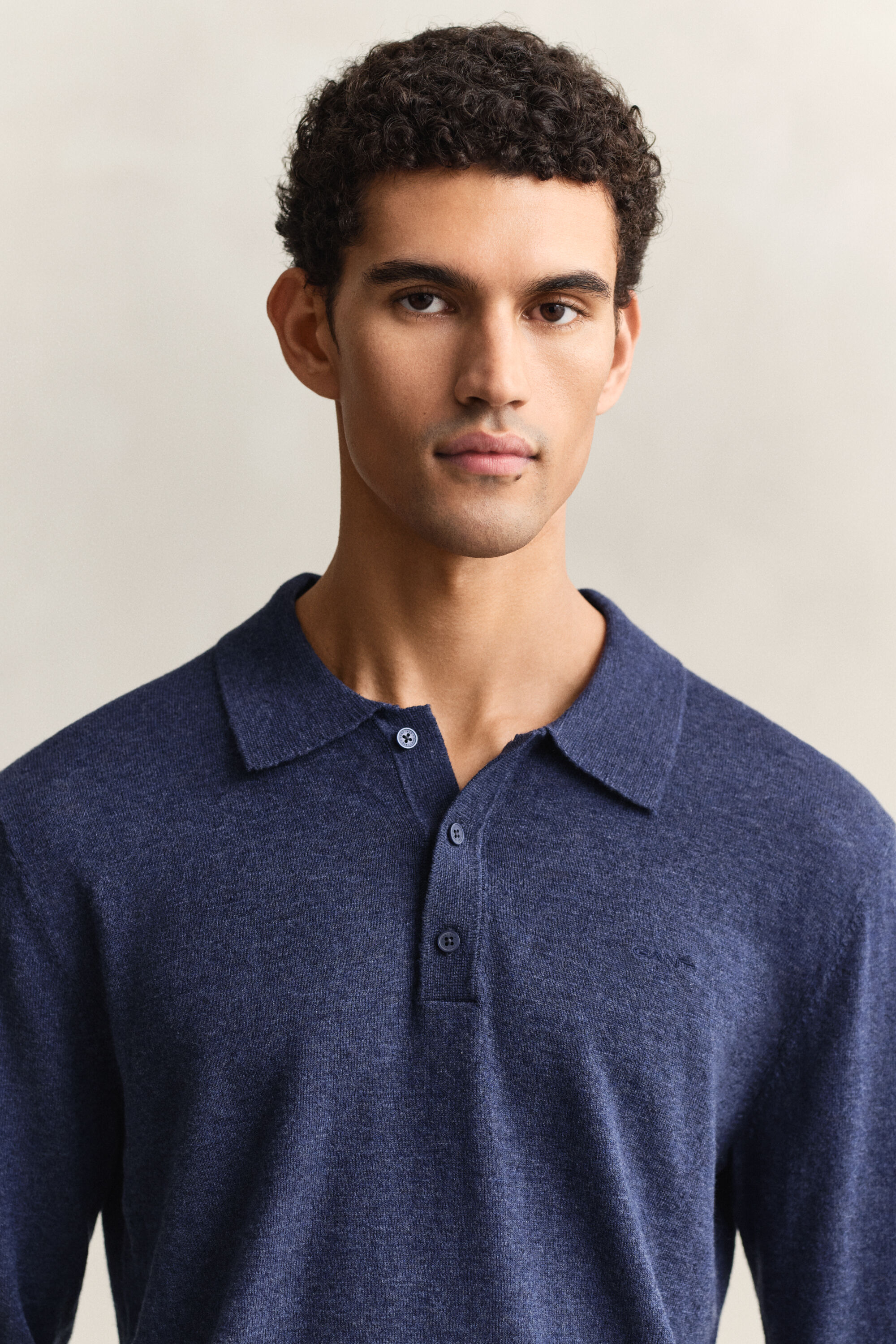 Pikétröja i grovspunnen bomullsblandning