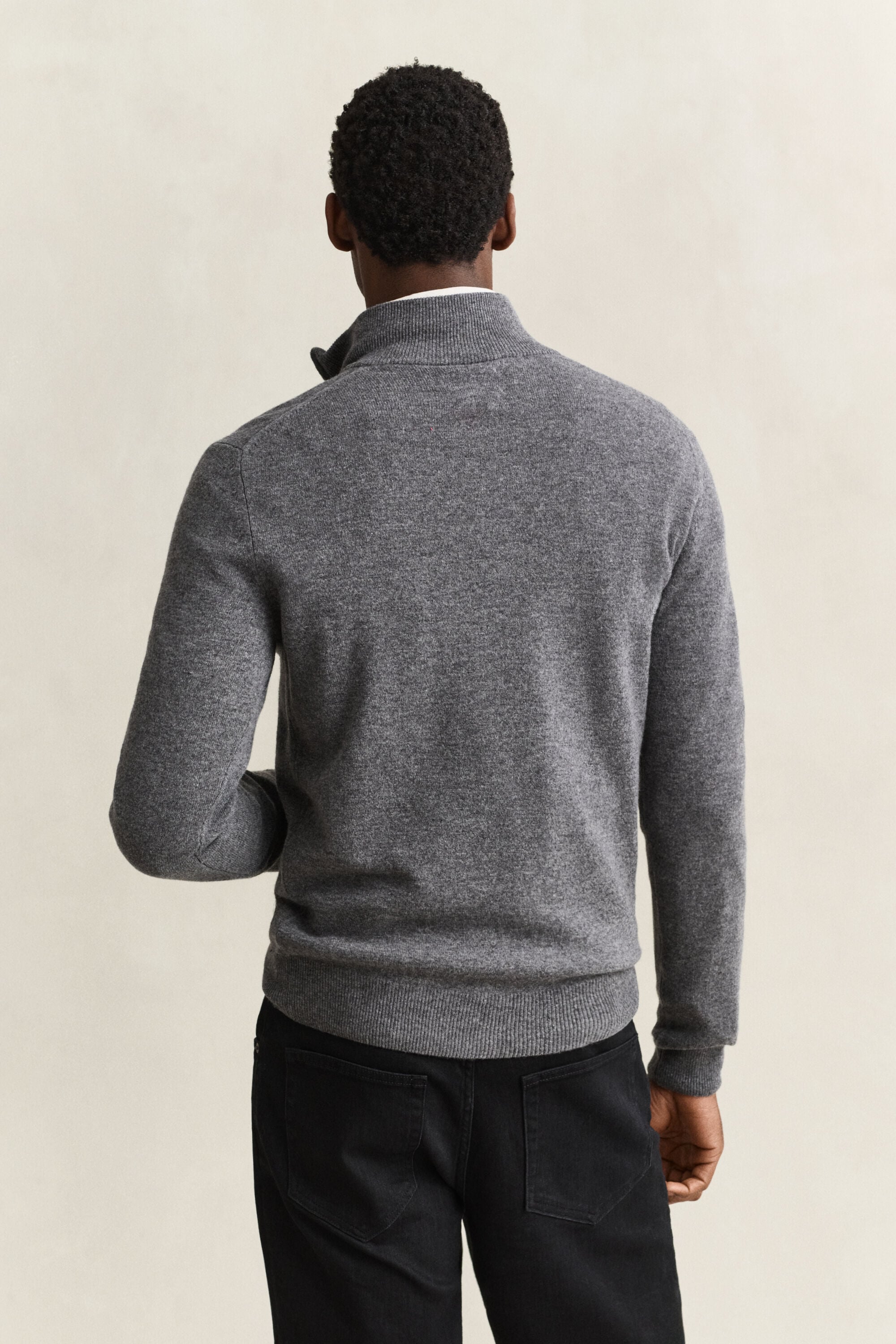 Tröja i lammull med half-zip