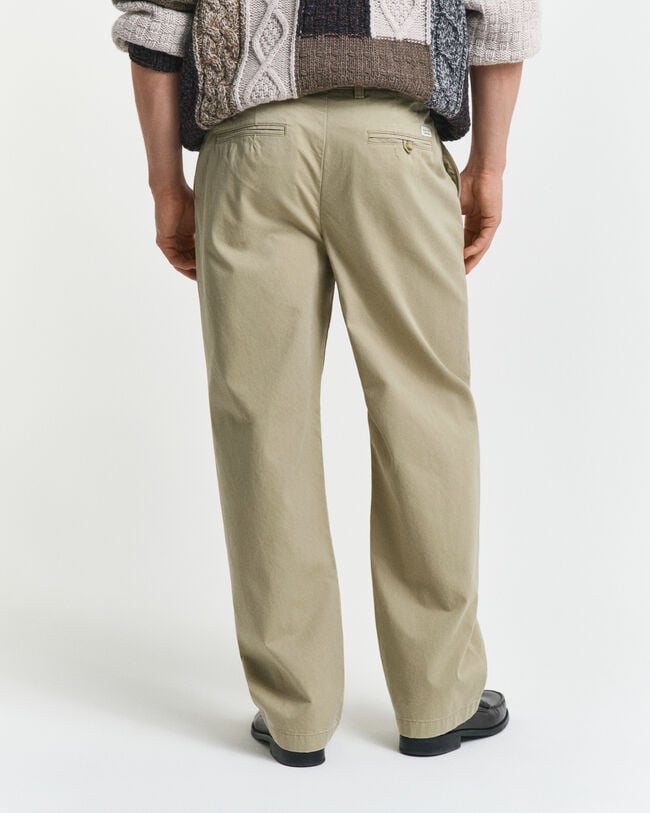 Relaxed fit chinos i bomullstwill
