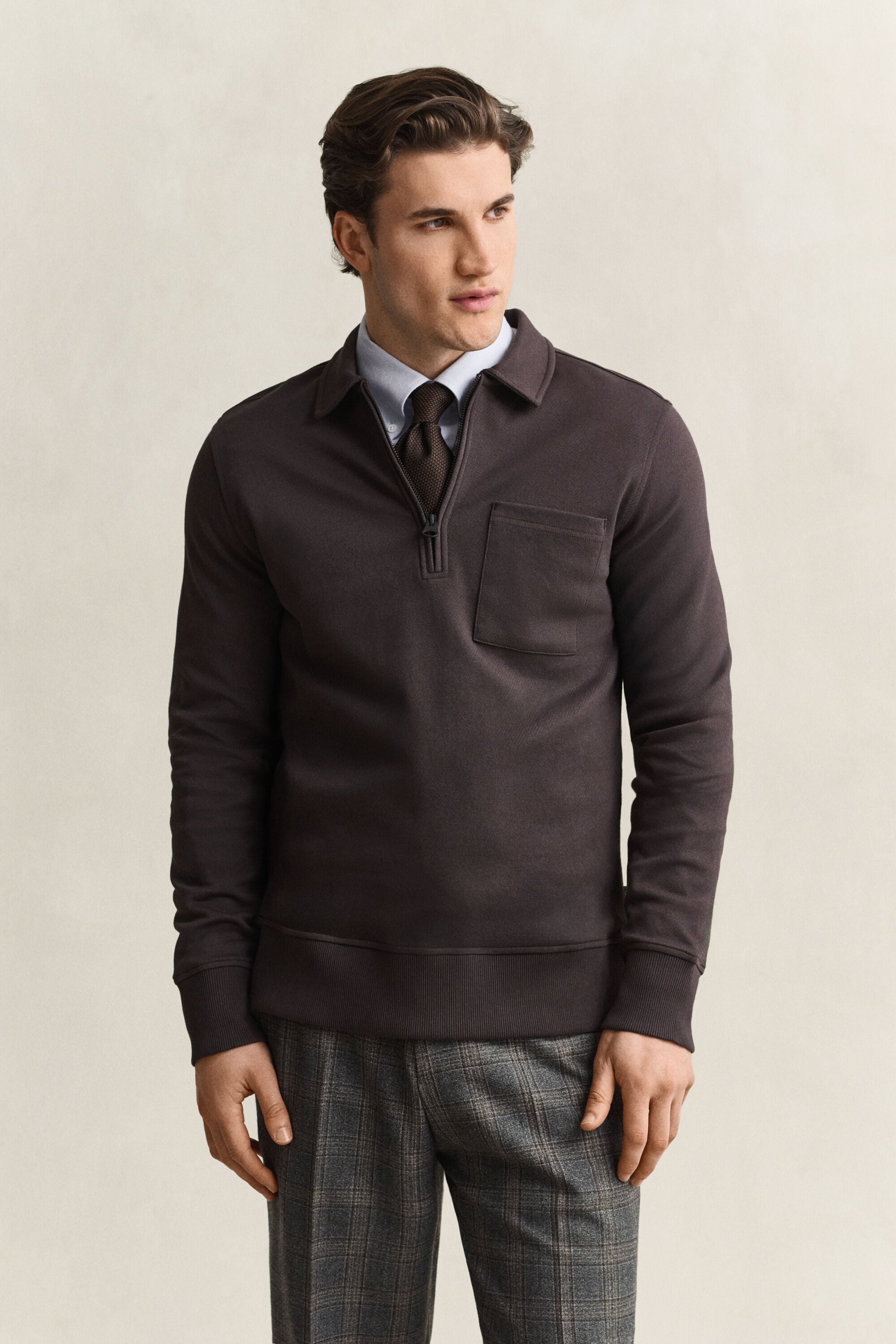 Sweatshirt med half-zip