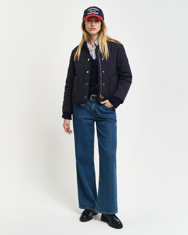 Quiltad jacka med manchesterdetaljer