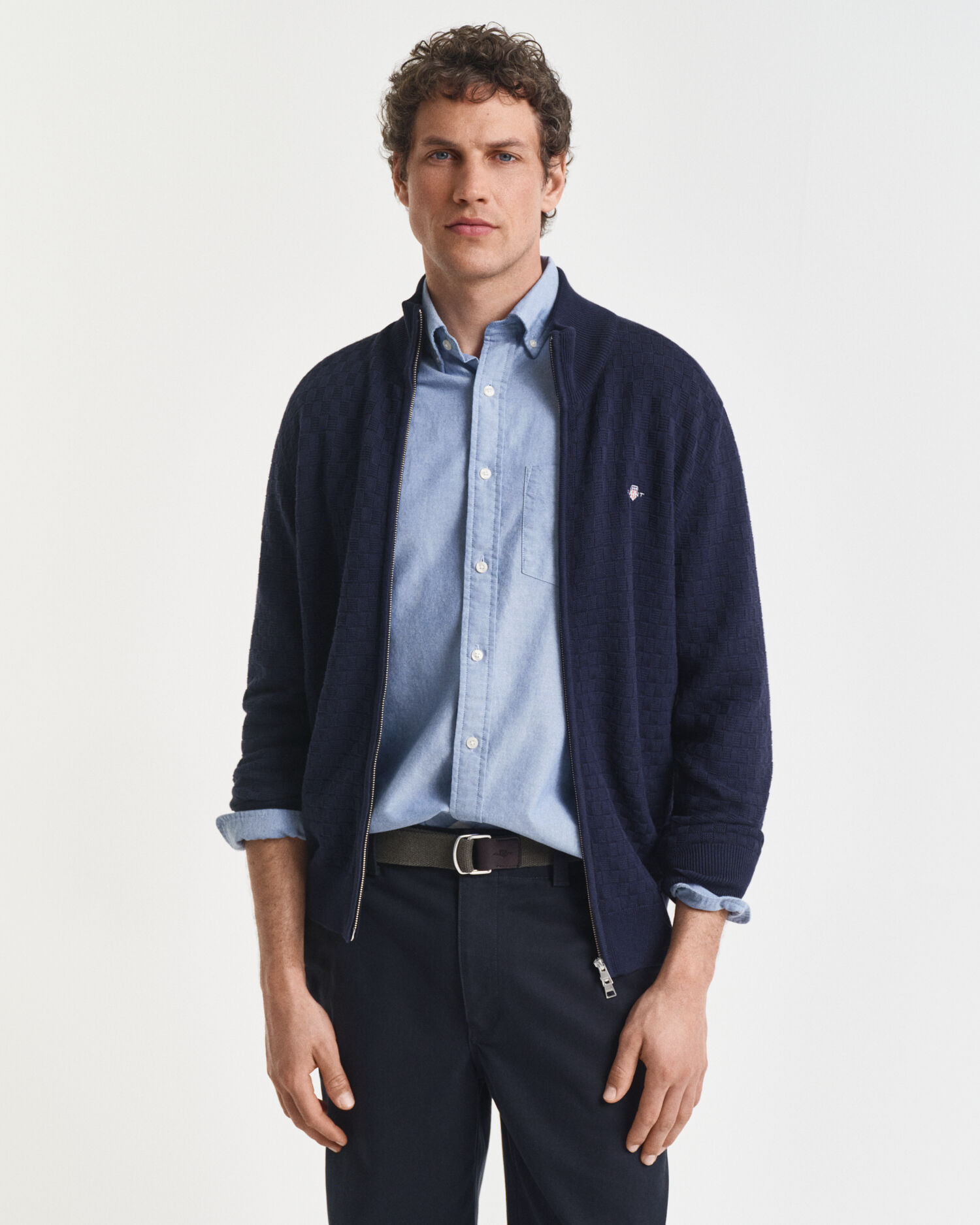 Tröja med dragkedja och mikrostruktur