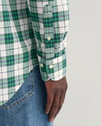 Regular fit rutig oxfordskjorta