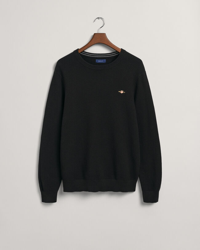 Crew neck bomullstr&ouml;ja med struktur