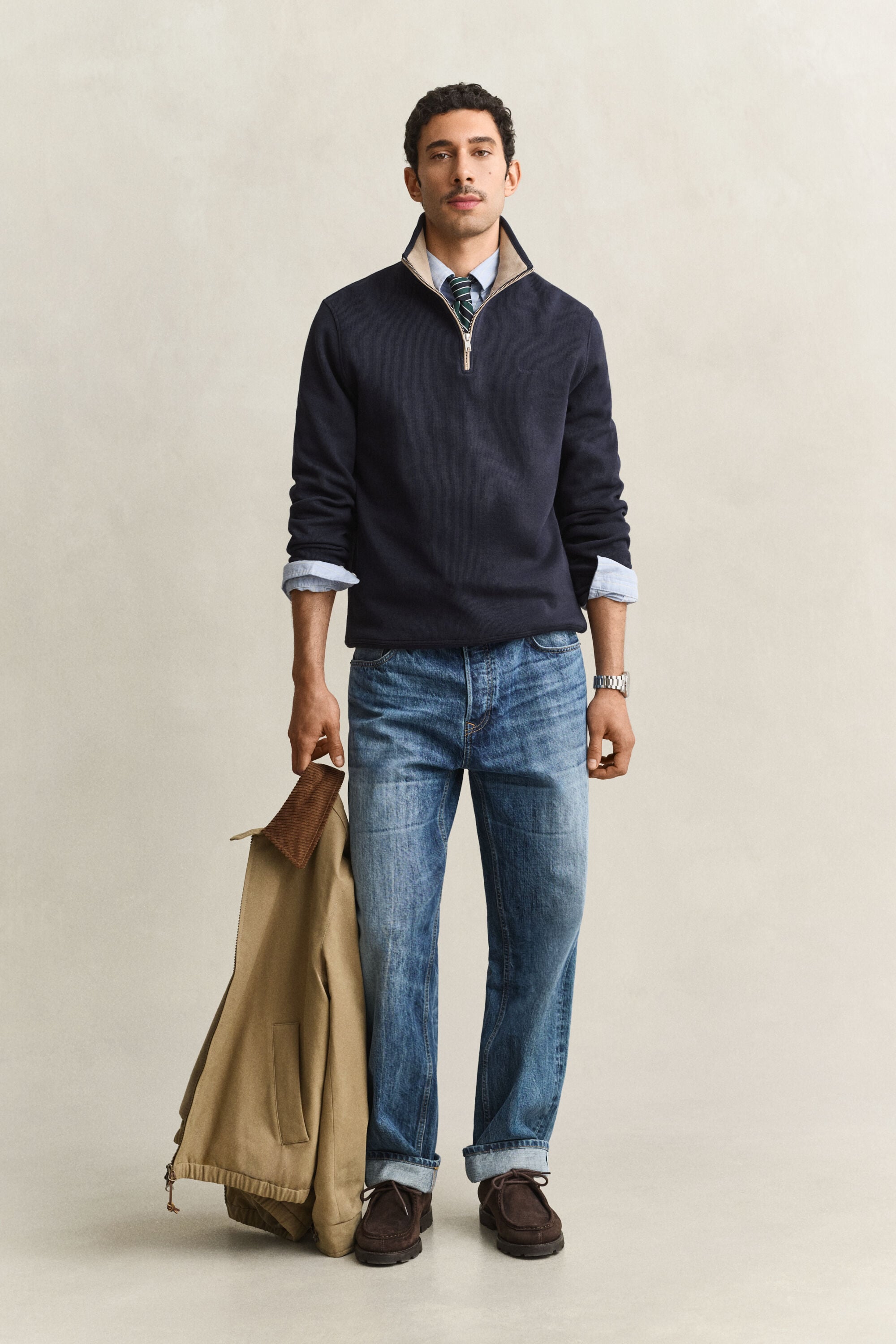Sacker Rib sweatshirt med half-zip