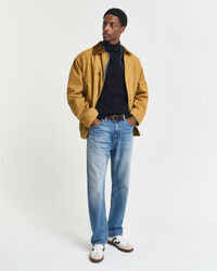 Kabelstickad polotröja i bomull