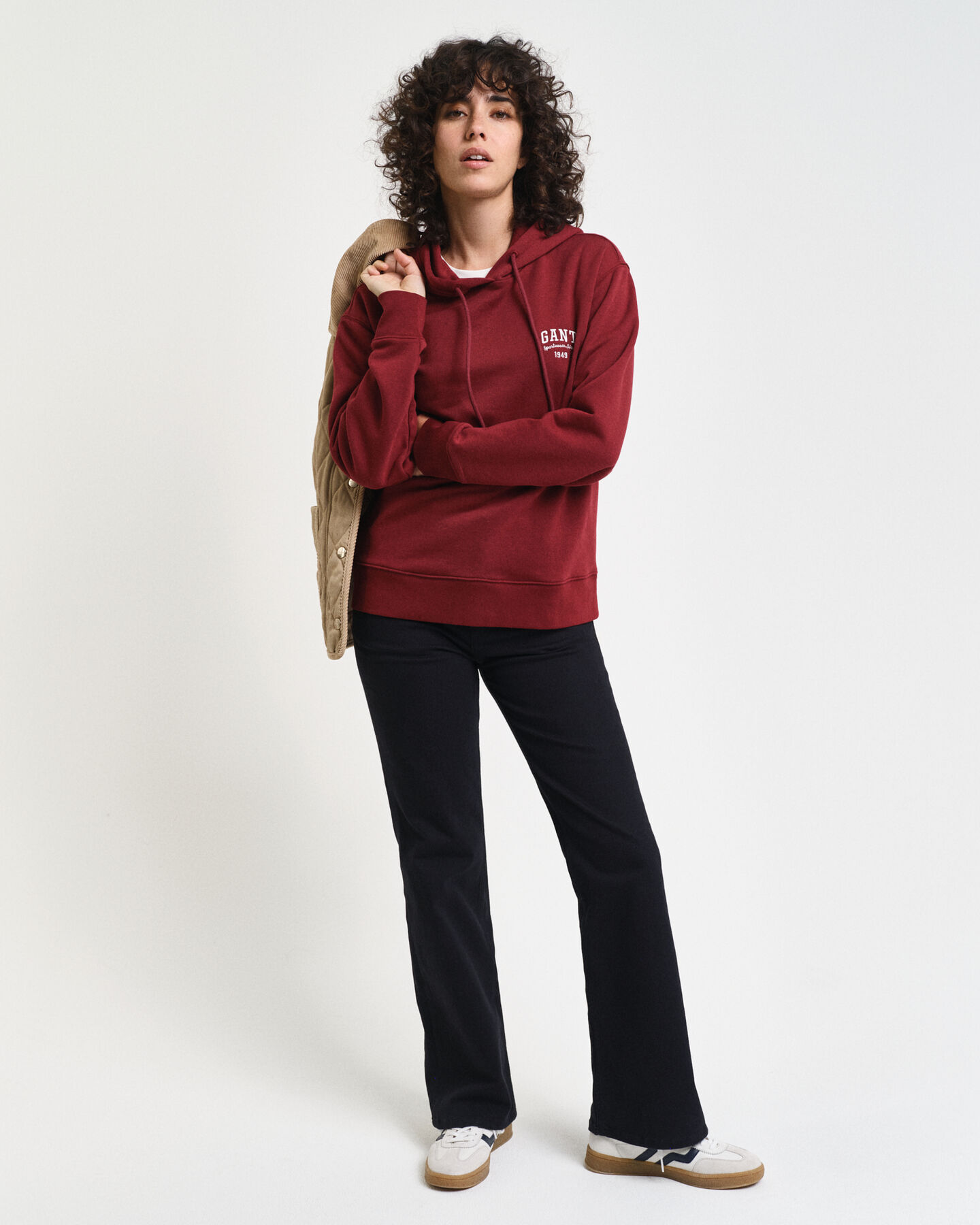 Hoodie med litet tryck