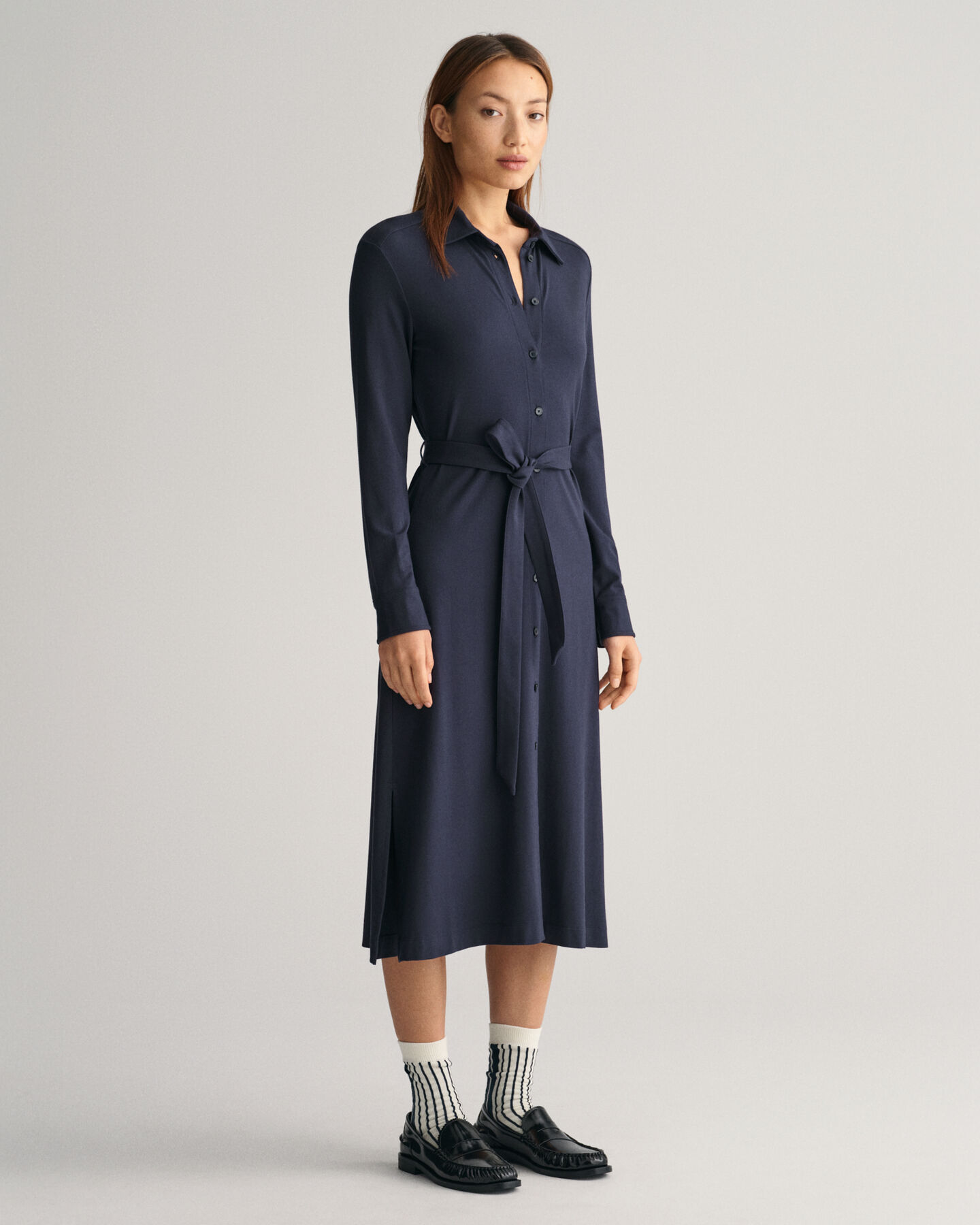 Slim fit skjortkl&auml;nning i jersey