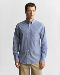 Regular fit klassisk randig poplinskjorta