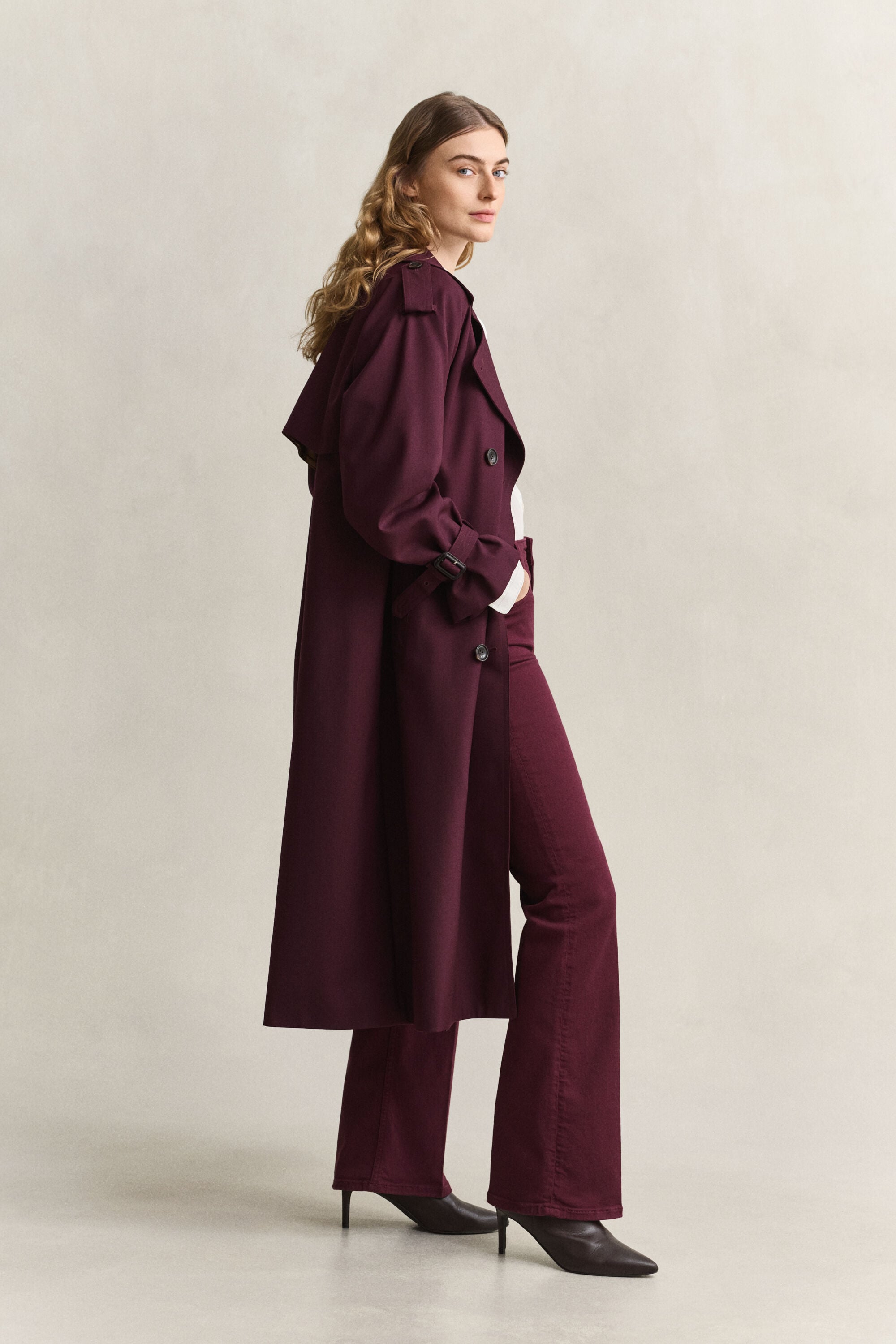 Trenchcoat i ullblandning
