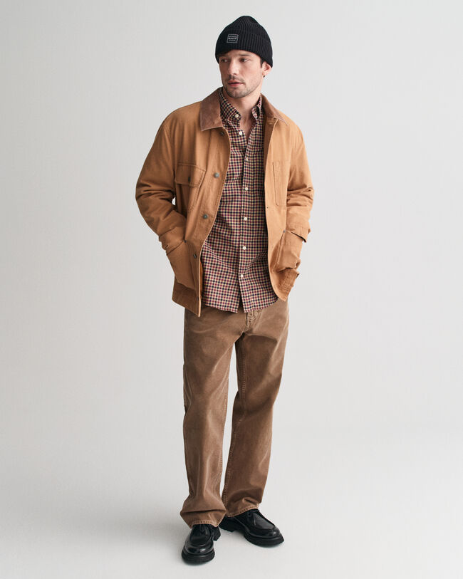 Regular fit ginghamv&auml;vd tunn twillskjorta