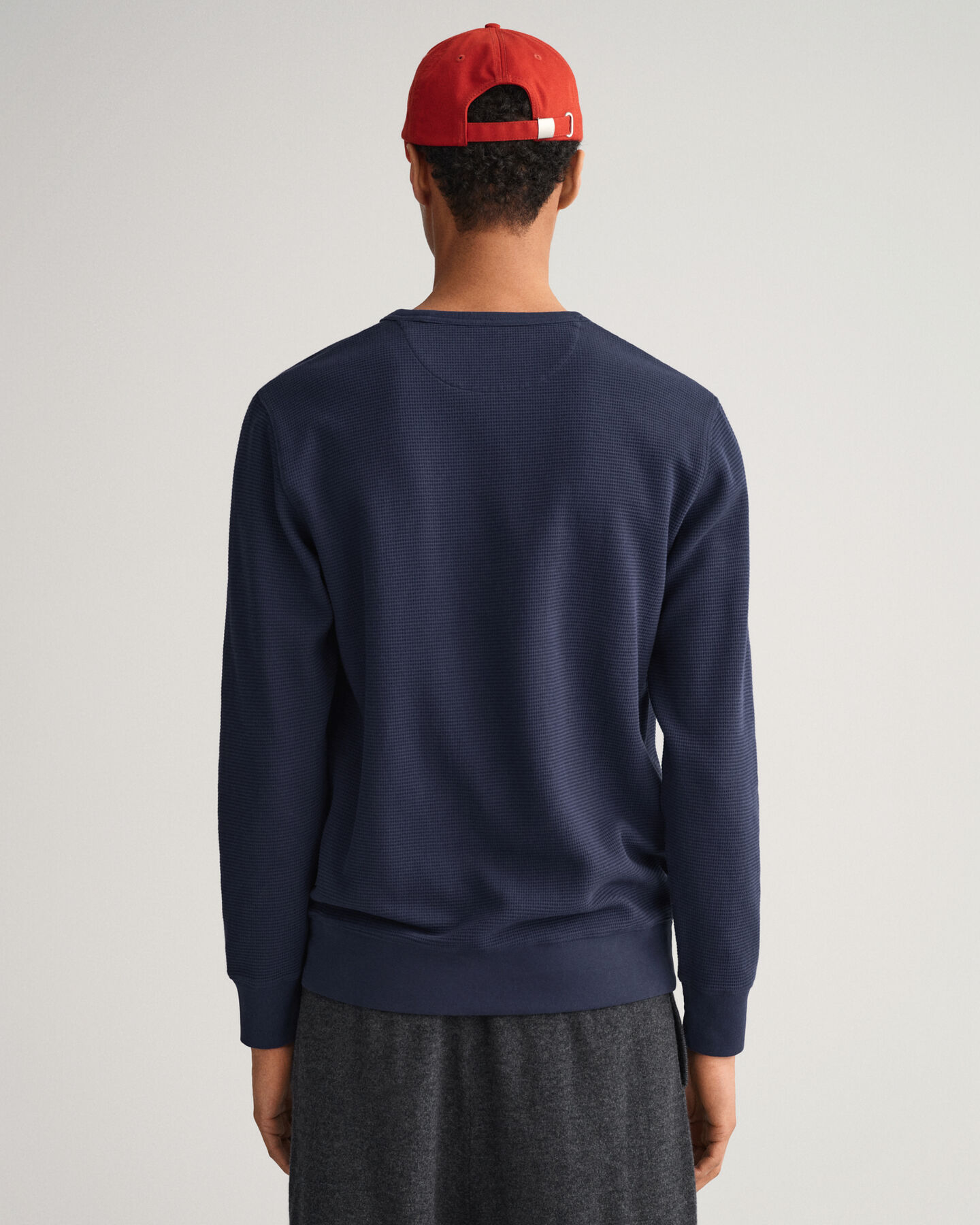 Waffle crew neck sweatshirt