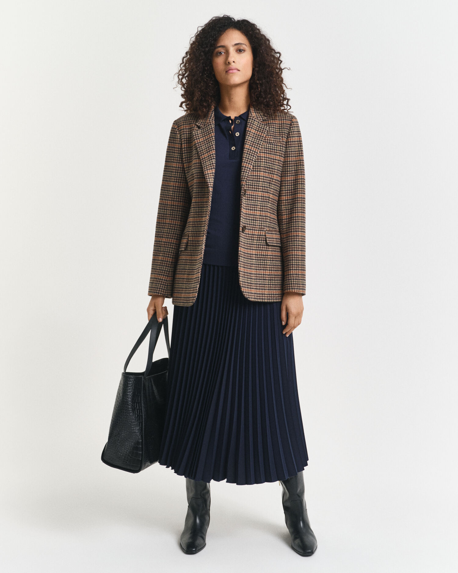 Långärmad sömlös pikétröja med knappar