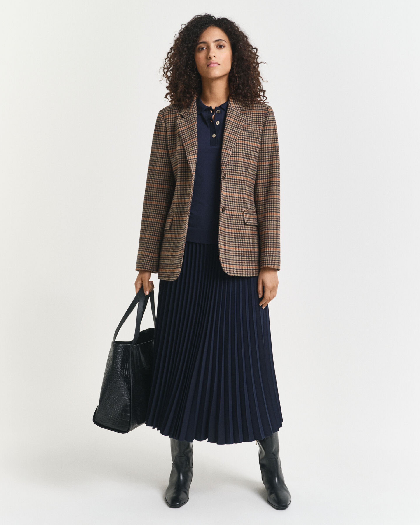 Långärmad sömlös pikétröja med knappar