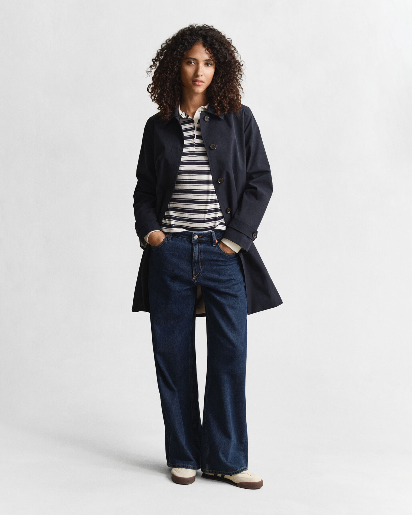 Långärmad randig pikétröja