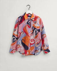 Regular fit paisleyskjorta i bomullssiden