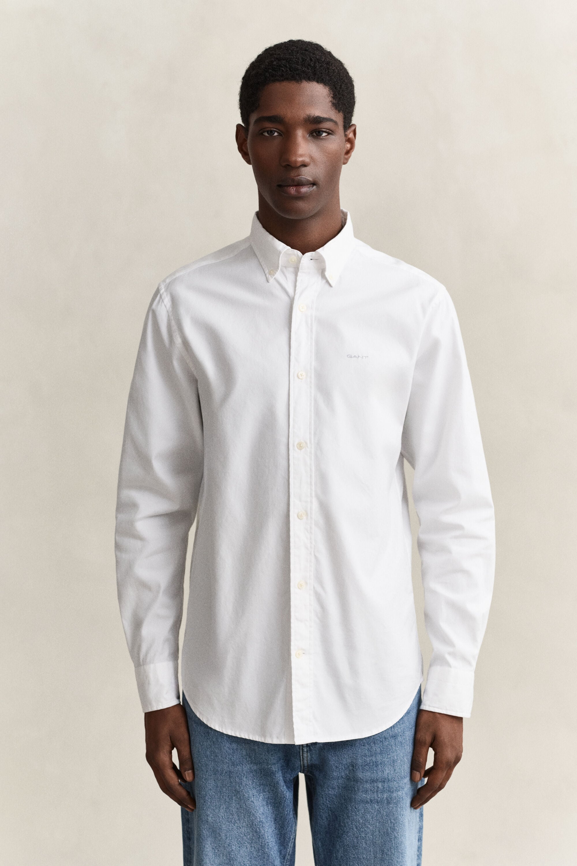 Regular fit pinpointvävd oxfordskjorta
