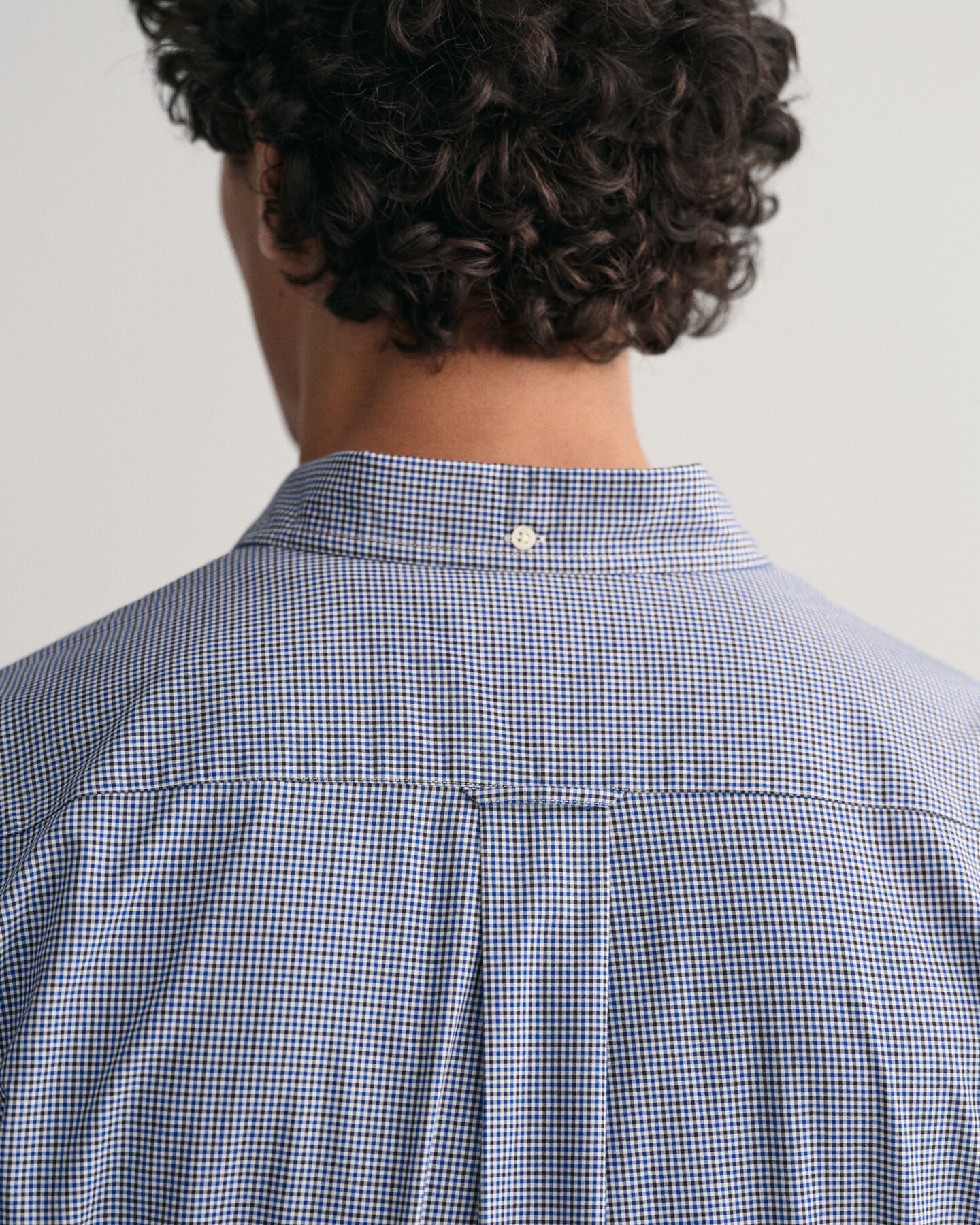 Regular fit smårutig poplinskjorta