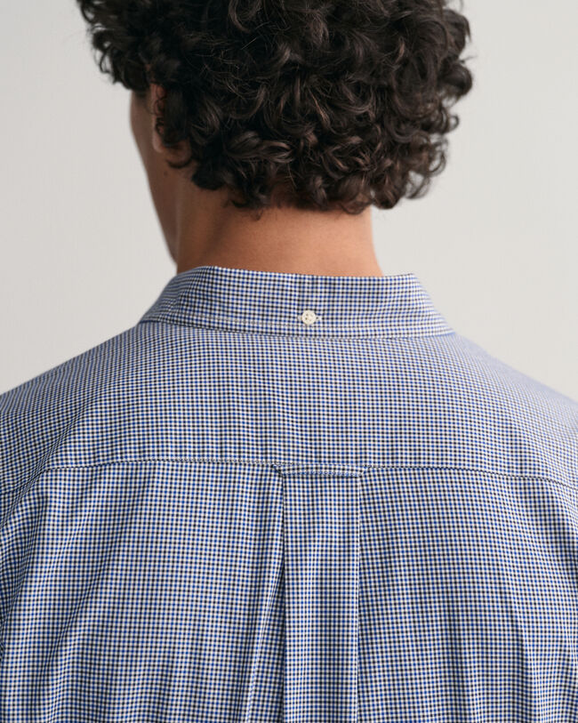 Regular fit smårutig poplinskjorta