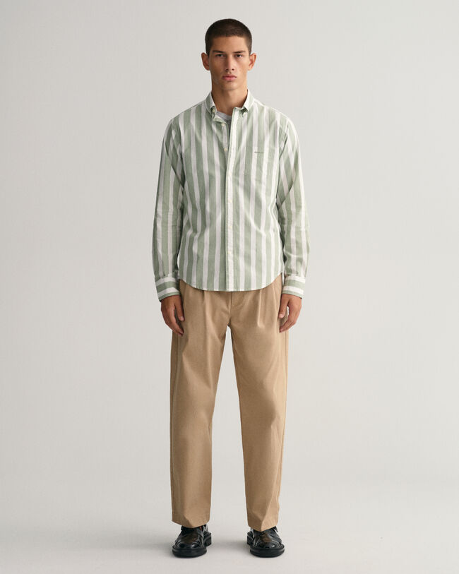 Regular fit bredrandig poplinskjorta