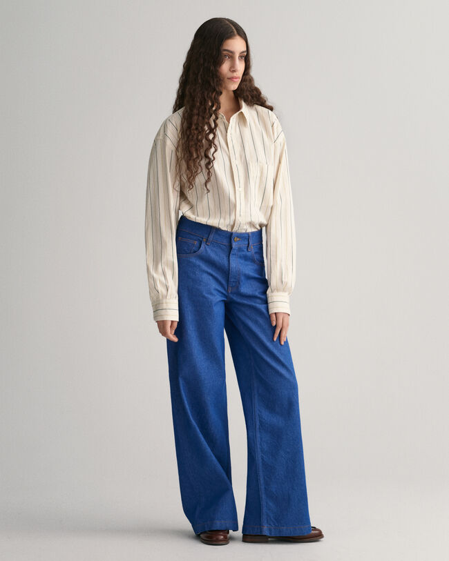 Oversized Compact randig poplinskjorta