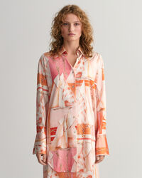 Relaxed fit Sailing mönstrad sidenskjorta