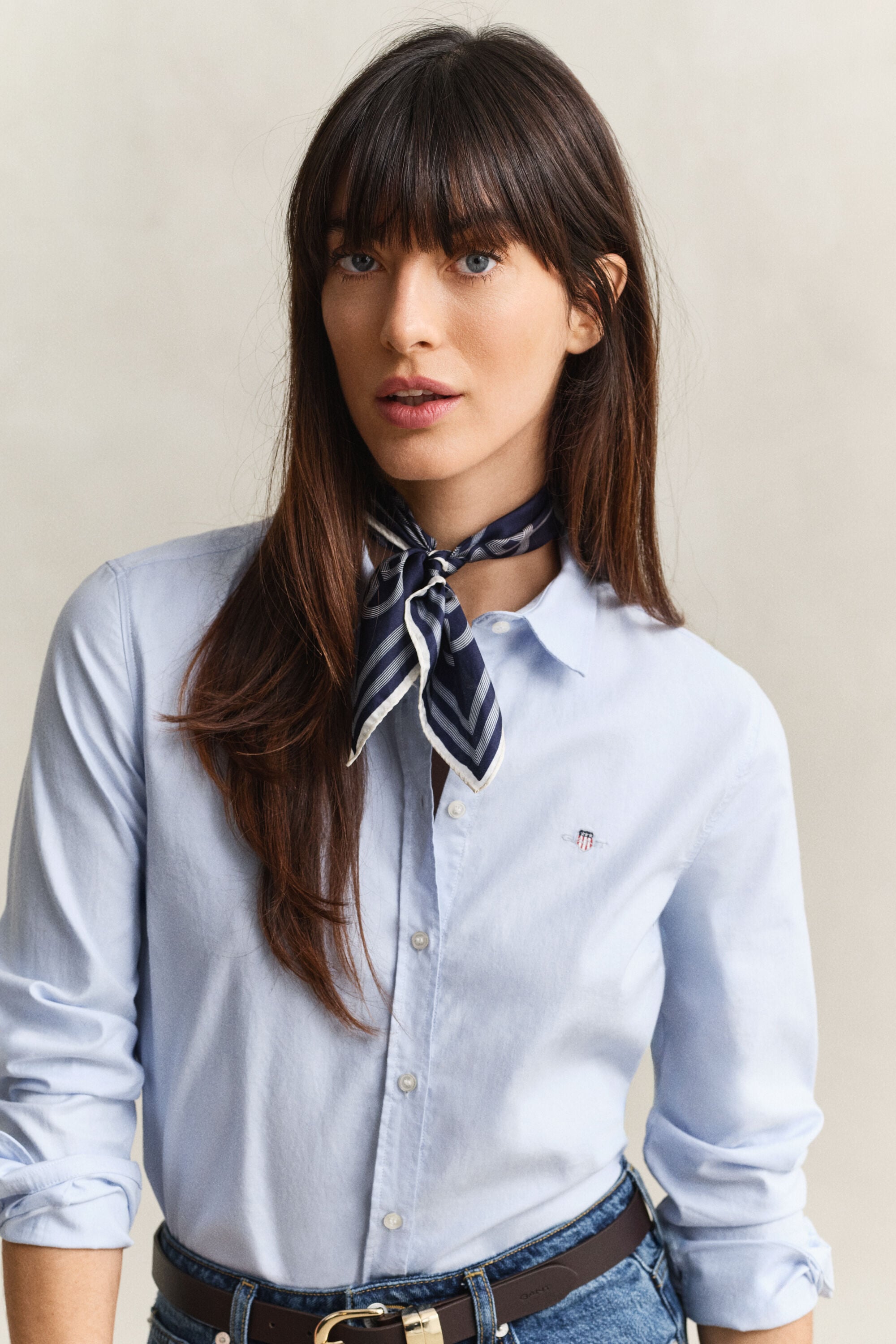 Klassisk slim fit oxfordskjorta med stretch
