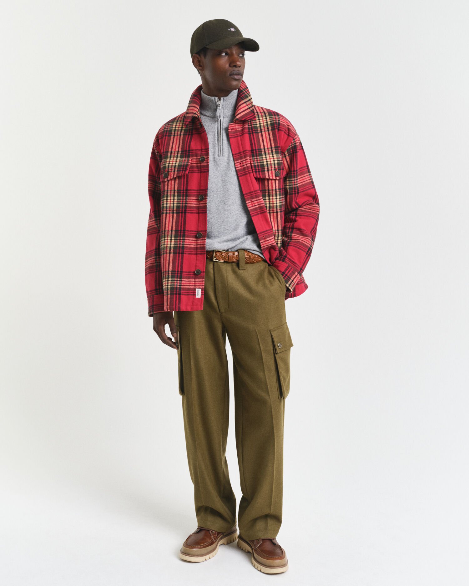 Tröja i superfin lammull med half-zip