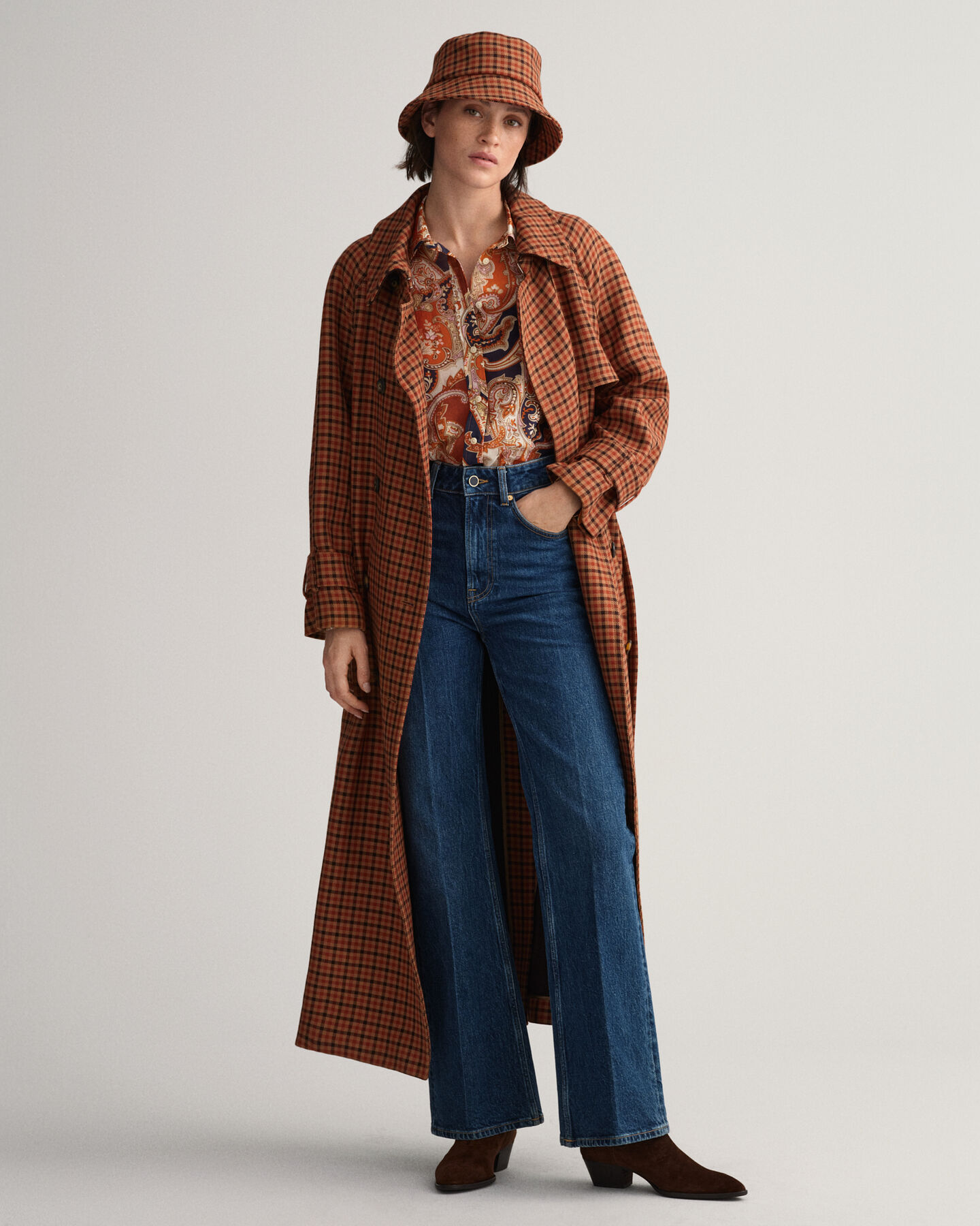 Regular fit paisleyskjorta i bomullssiden