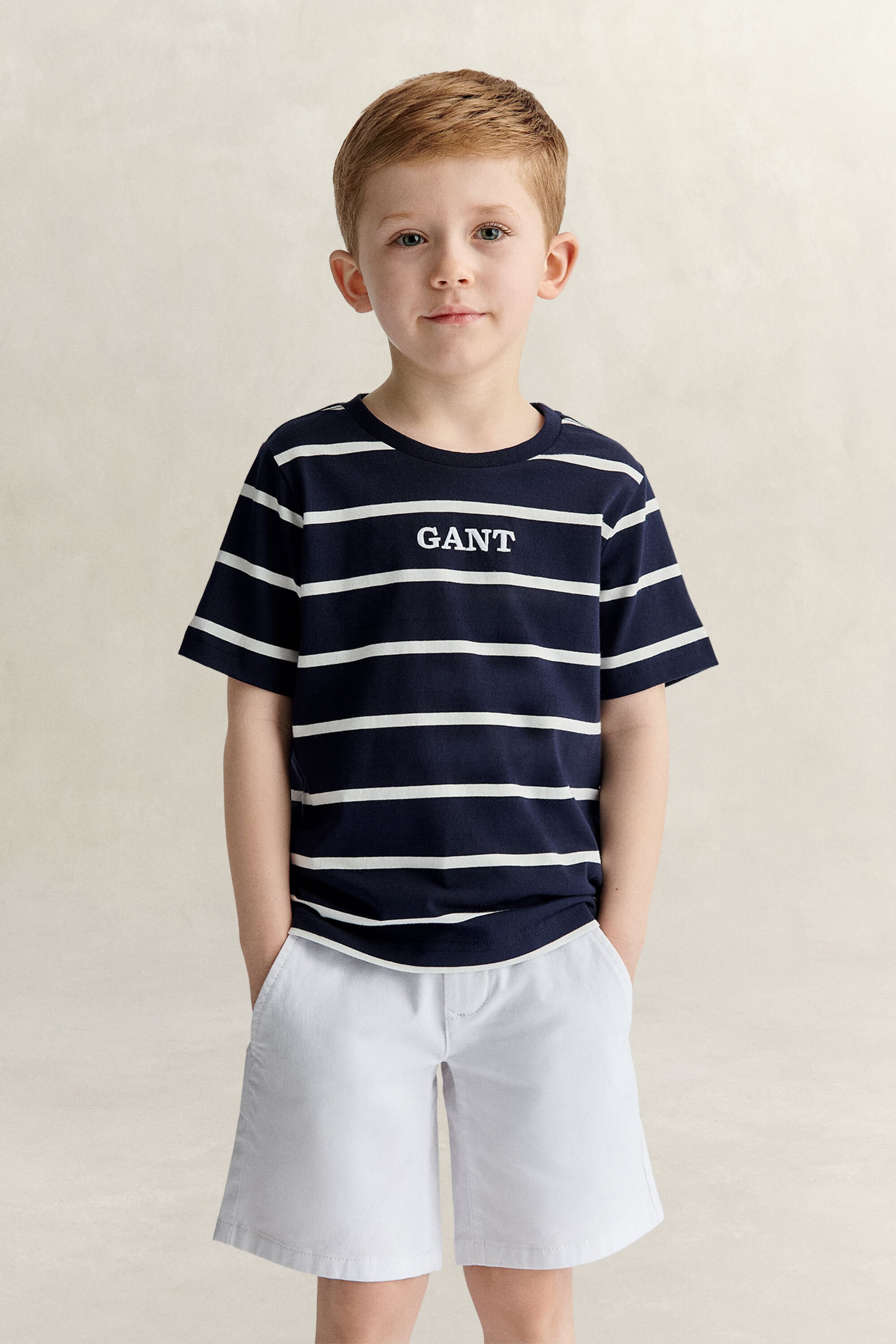 Boys randig T-shirt med logo