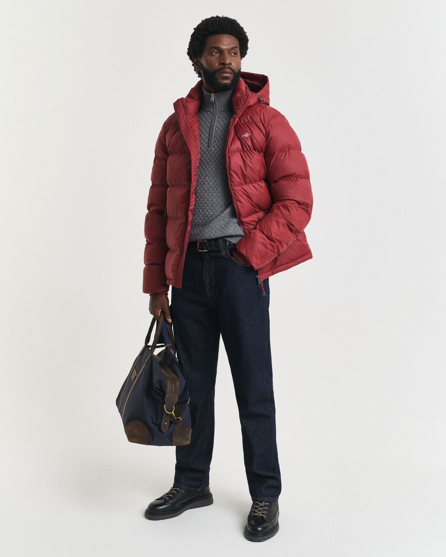 Tröja med half-zip och mikrostruktur