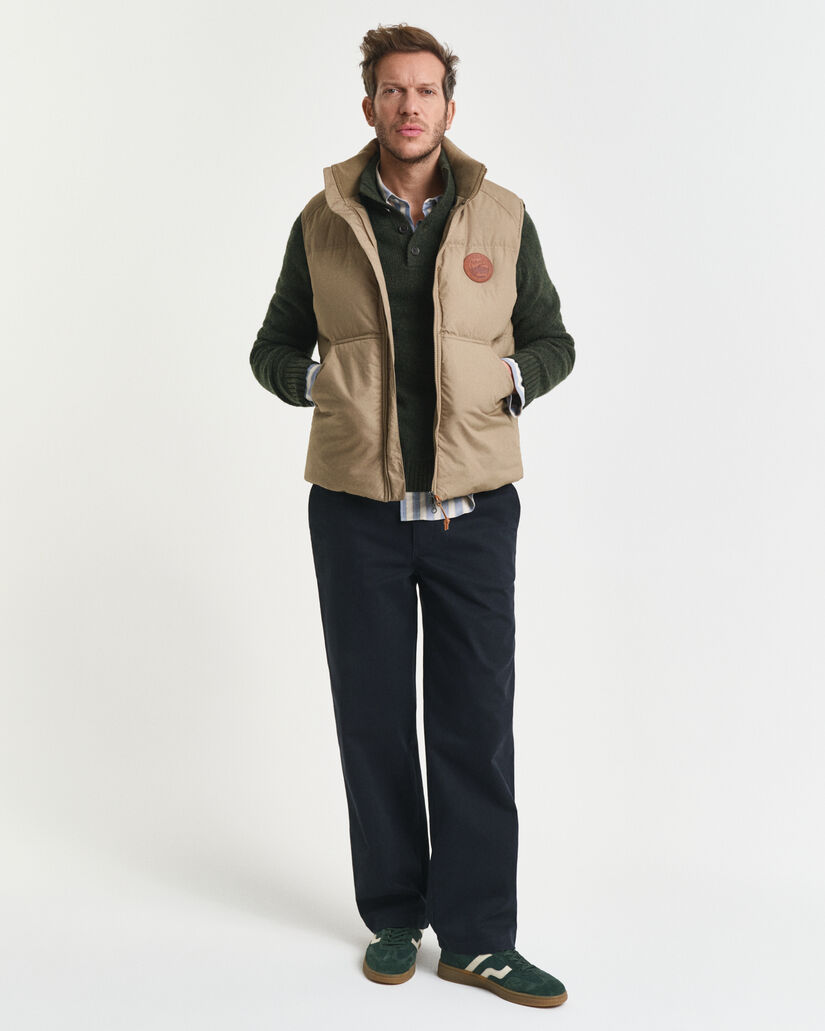 Halvknäppt tröja i ullblandning med neps