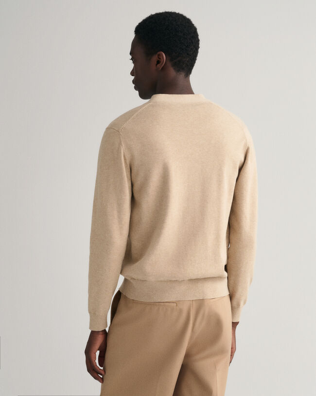 Classic bomullscardigan med V-ringning