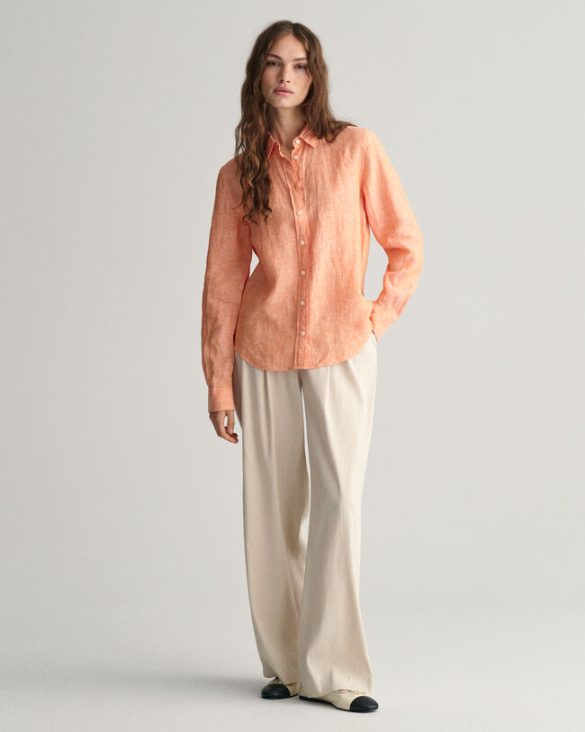 Regular fit skjorta i linnechambray